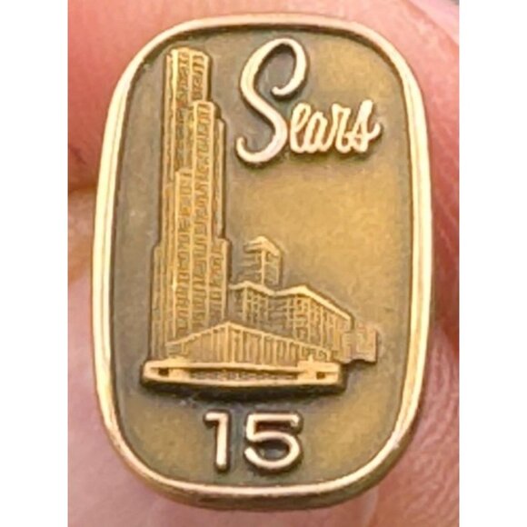 Vintage Sears 15 Year Service Recognition Pin 10K Gold Filled Pin - Picture 1 of 2